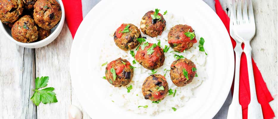 Polpette di amaranto, melanzane e menta fresca