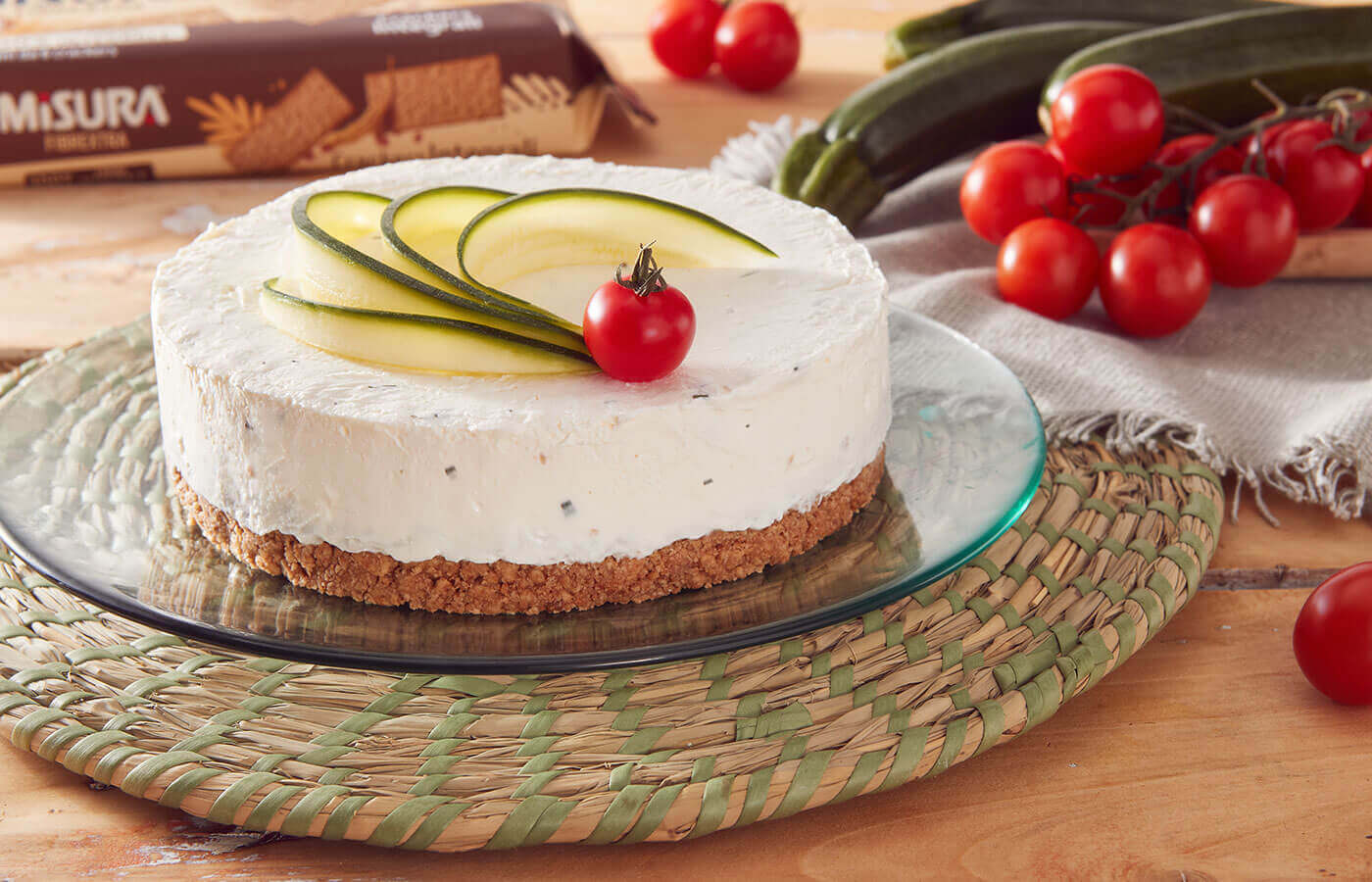 Cheesecake Salata con Zucchine e Cracker Integrali Fibrextra