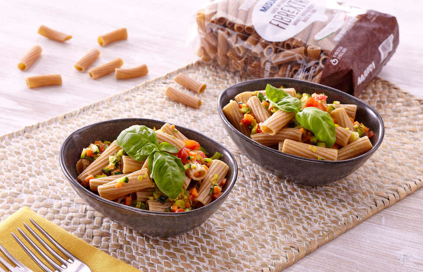 Crunch pasta con tortiglioni integrali Fibrextra