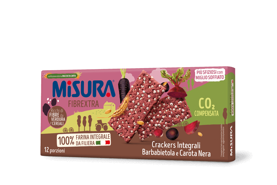 Crackers Integrali con<br>Barbabietola<br>e Carota Nera