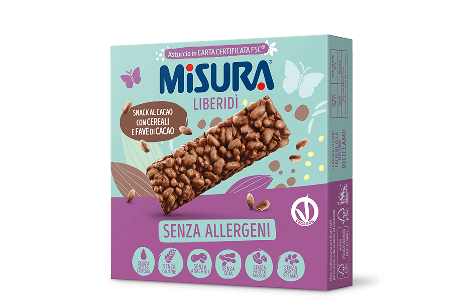 Snack al Cacao con Cereali<br>e Fave di Cacao
