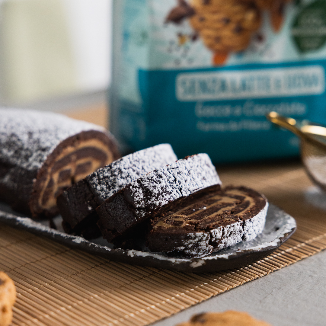 Rotolo Dolce Senza Cottura con Frollini con Cereali e Gocce di Cioccolato Privolat