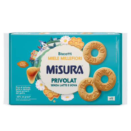 Immagine del packaging dei Biscotti Miele Millefiori Misura della linea Privolat