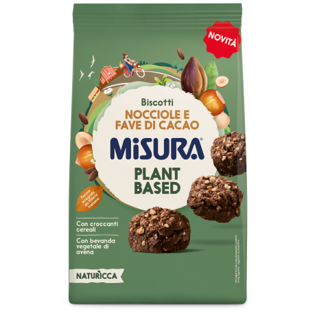 Immagine del packaging Biscotto Nocciole e Fave di Cacao Misura, della linea Naturicca
