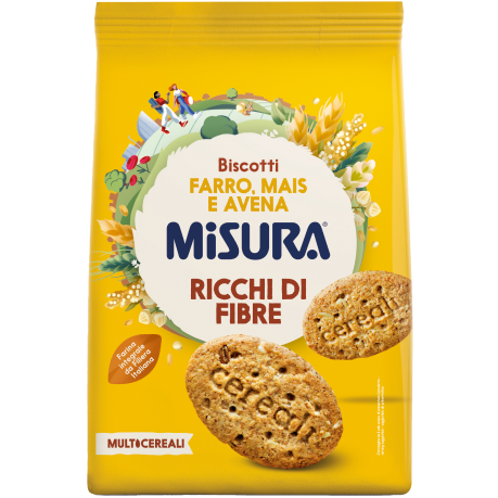 Packaging del prodotto Biscotti farro, mais e avena Misura - Linea Multicereali