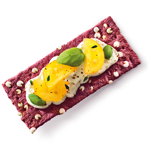 Immagine di un cracker integrale barbabietola e carota nera Misura della linea Fibrextra